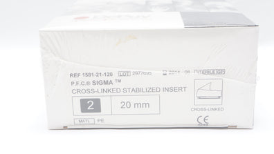 DePuy 1581-21-120 Sigma Cross Linked Stabilized Insert 20mm, Size 2 (x)